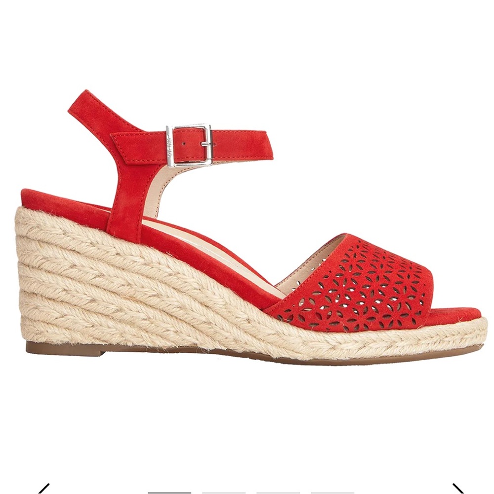 Vionic Women's Ariel Cherry Suede Espadrille Wedge Sandals size 8